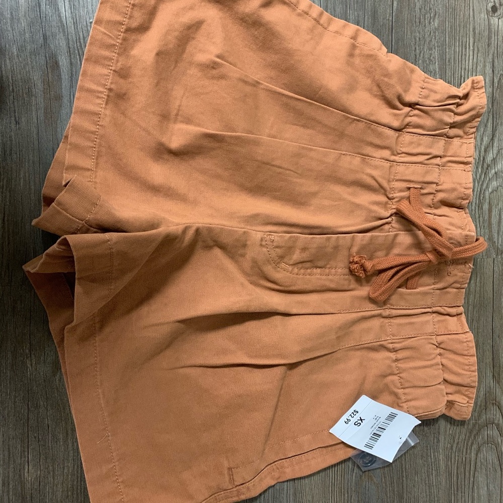 Tan High Waisted Scrunched Summer Shorts